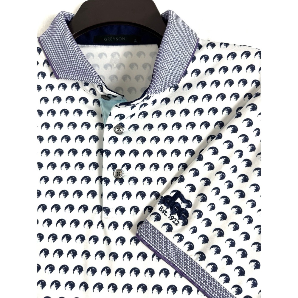 Greyson Polo Shirt Mens Large Golf Performance Short Sleeve AOP Greyson Wolves